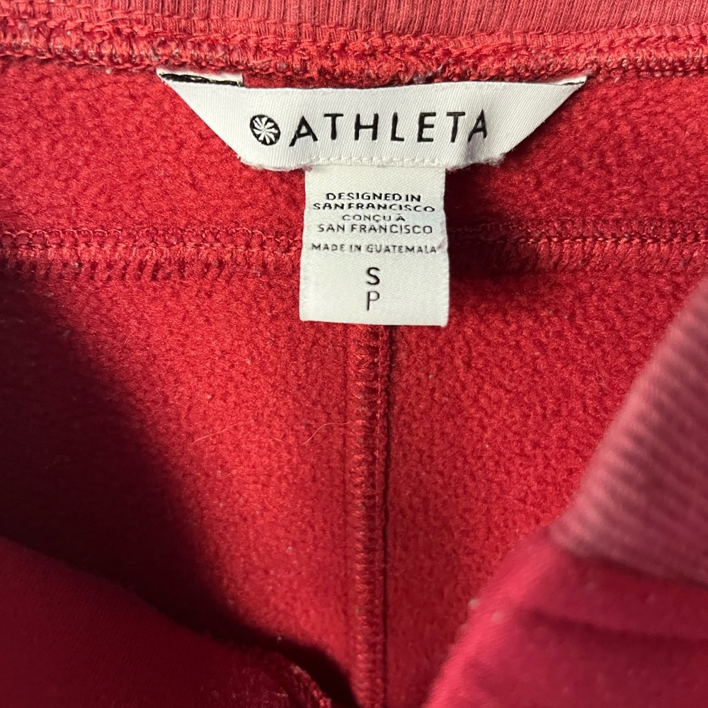 Red Athleta Altitude Jogger in Polartec.